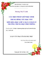 các biện pháp giúp học sinh trung bình, yếu học tốt môn hóa học lớp 11 ban cơ bản ở trường trung học phổ thông 