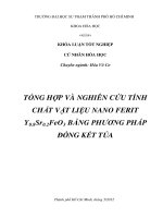 tổng hợp và nghiên cứu tính chất vật liệu nano ferit y0 8sr0 2feo3 bằng phương pháp đồng kết tủa 