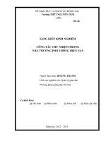 skkn            CÔNG tác CHỦ NHIỆM TRONG NHÀ TRƯỜNG PHỔ THÔNG HIỆN NAY 