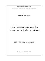 tinh thần nho – phật – lão trong thơ chữ hán nguyễn du 