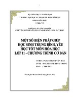 một số biện pháp giúp học sinh trung bình, yếu học tốt môn hóa học lớp 11 – chương trình cơ bản” 