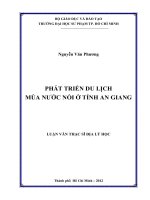 phát triển du lịch mùa nước nổi ở tỉnh an giang 