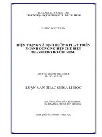 hiện trạng và định hướng phát triển ngành công nghiệp chế biến thành phố hồ chí minh 