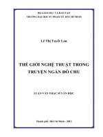 thế giới nghệ thuật trong truyện ngắn đỗ chu 