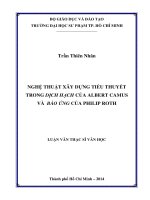 nghệ thuật xây dựng tiểu thuyết trong dịch hạch của albert camus và báo ứng của philip roth 
