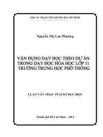 Vận dụng dạy học theo dự án trong dạy học hóa học lớp 11 trường trung học phổ thông 