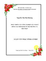 phát triển cây công nghiệp lâu năm ở đồng nai thời kinh tế thị trường và hội nhập 