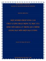 một số biện pháp nâng cao chất lượng hoạt động tự học của sinh viên khoa lý trong quá trình giảng dạy môn điện đại cương 