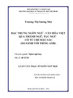 đặc trưng ngôn ngữ   văn hóa việt qua thành ngữ, tục ngữ có từ chỉ màu sắc (so sánh với tiếng anh)