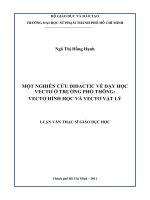 một nghiên cứu didactic về dạy học vectơ ở trường phổ thông, vectơ hình học và vectơ vật lý 