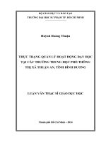 thực trạng quản lý hoạt động dạy học tại các trường trung học phổ thông thị xã thuận an, tỉnh bình dương 