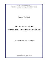 nét đẹp nhân văn trong thơ chữ hán nguyễn du 