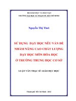 sử dụng dạy học nêu vấn đề nhằm nâng cao chất lượng dạy học môn hóa học ở trường trung học cơ sở 