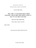 mục tiêu và giải pháp phát triển giáo dục trung học phổ thông tỉnh cà mau từ nay đển năm 2010 