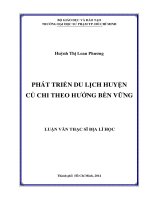phát triển du lịch huyện củ chi theo hướng bền vững 