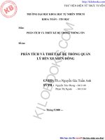 PHÂN TÍCH VÀ THIẾT KẾ HỆ THỐNG QUẢN LÝ BẾN XE MIỀN ĐÔNG