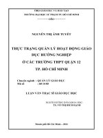 thực trạng quản lý hoạt động giáo dục hướng nghiệp ở các trường thpt quận 12 tp  hồ chí minh 