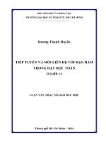 tiếp tuyến và mối liên hệ với đạo hàm trong dạy học toán ở lớp 11 