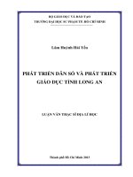 phát triển dân số và phát triển giáo dục tỉnh long an 