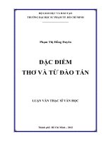 đặc điểm thơ và từ đào tấn 