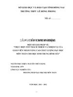 SKKN một số giải pháp về thực hiện tốt trách nhiệm và nhiệm vụ của GV nhằm nâng cao chất lượng dạy học môn toán cho học sinh trung bình – yếu 