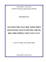 so sánh việc dạy học khái niệm hàm số bậc hai ở trường trung học phổ thông việt nam và úc 
