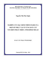 nghiên cứu đặc điểm thích nghi của một số thực vật ở vùng đất cát ven biển phan thiết, tỉnh bình thuận 
