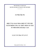 hiệu ứng giao thoa điện tử với việc tách thông tin cấu trúc phân tử oxy từ phổ sóng hài bậc cao 