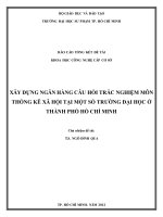 xây dựng ngân hàng câu hỏi trăc nghiệm môn thống kê xã hội tại một số trường đại học ở thành phố hồ chí minh 
