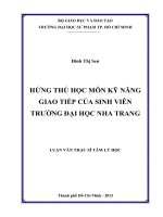 hứng thú học môn kỹ năng giao tiếp của sinh viên trường đại học nha trang 