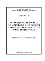 những biện pháp khắc phục sai lầm thường gặp ở học sinh khi giải bài tập hóa học vô cơ trung học phổ thông 