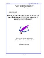 skkn ỨNG DỤNG PHƯƠNG PHÁP hỏi đáp  tìm tòi bộ PHẬN TRONG GIẢNG dạy SINH học ở TRƯỜNG THPT VĨNH cửu 