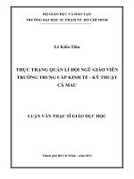 thực trạng quản lí đội ngũ giáo viên trường trung cấp kinh tế   kỹ thuật cà mau 