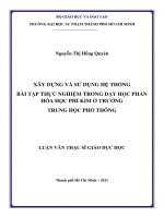 xây dựng và sử dụng hệ thống bài tập thực nghiệm trong dạy học phần hóa học phi kim ở trường trung học phổ thông 