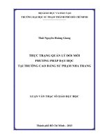 thực trạng quản lý đổi mới phương pháp dạy học tại trường cao đẳng sư phạm nha trang 