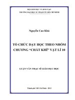 tổ chức dạy học theo nhóm chương “chất khí” vật lí 10 