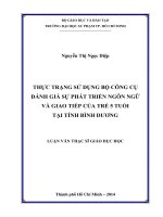 thực trạng sử dụng bộ công cụ đánh giá sự phát triển ngôn ngữ và giao tiếp của trẻ 5 tuổi tại tỉnh bình dương 