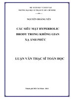 các siêu mặt hyperbolic brody trong không gian xạ ảnh phức 