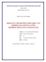 khảo sát thành phần hóa học cây boerhaavia diffusa linn  họ bông phấn (nyctaginaceae) 