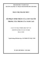 số phận tinh thần của con người trong tác phẩm của nam cao 
