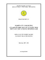 Nghiên cứu ảnh hưởng của ph lên hiệu quả xử lý nước thải thủy sản việt an bằng mô hình UASB 