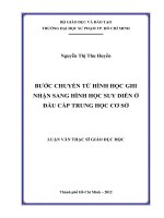 bước chuyển từ hình học ghi nhận sang hình học suy diễn ở đầu cấp trung học cơ sở 