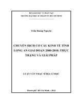 chuyển dịch cơ cấu kinh tế tỉnh long an giai đoạn 2000 2010, thực trạng và giải pháp 