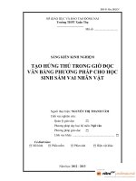 skkn tạo hứng thu trong giờ đọc văn bằng phương pháp cho học sinh sắm vai nhân vật 