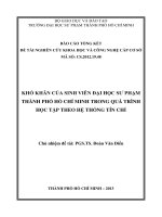 khó khăn của sinh viên đại học sư phạm thành phố hồ chí minh trong quá trình học tập theo hệ thống tín chỉ 