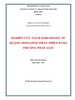 nghiên cứu tách xeri đioxit từ quặng monazite phan thiết bằng phương pháp axit 