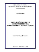 Nghiên cứu sử dụng vi sinh vật tạo nguyên liệu thực phẩm giàu glucosamine và protein từ cua đồng 