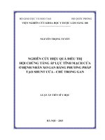 Nghiên cứu hiệu quả điều trị hội chứng tăng áp lực tĩnh mạch cửa ở bệnh nhân xơ gan bằng phương pháp tạo Shunt cửa - chủ trong gan