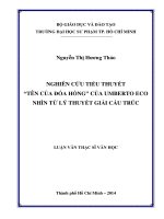 nghiên cứu tiểu thuyết “tên của đóa hồng” của umberto eco nhìn từ lý thuyết giải cấu trúc 