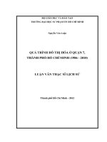 quá trình đô thị hóa ở quận 7, thành phố hồ chí minh (1986 - 2010)